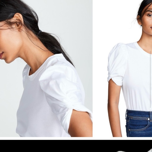 New! A.L.C. Kati puff sleeve white tee XS - Picture 2 of 9